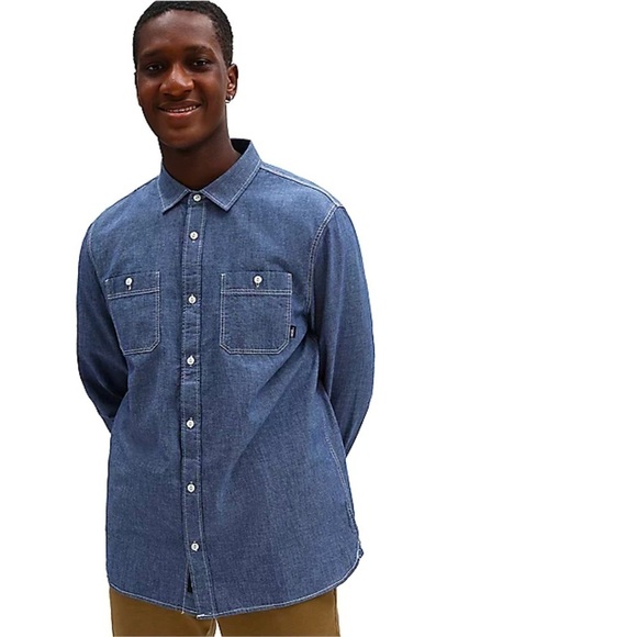 Vans Other - Vans Carlow Long Sleeve Denim Button Down Shirt Large
